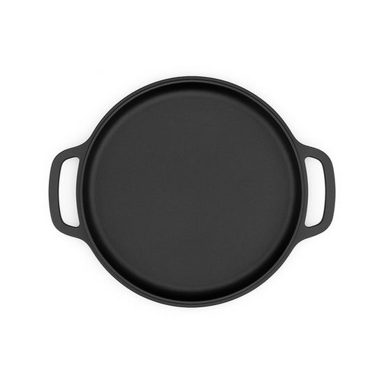 Partita para servir de hierro fundido Ø 26 x 2.5 cm - Pan de parrilla Hierro fundido para cada barbacoa - Negro