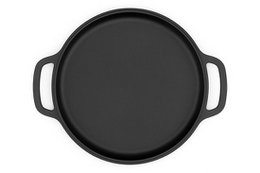 Støbejern serverer pan ø 26 x 2,5 cm - grillpan støbejern til hver grill - sort