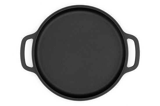 Støbejern serverer pan ø 26 x 2,5 cm - grillpan støbejern til hver grill - sort