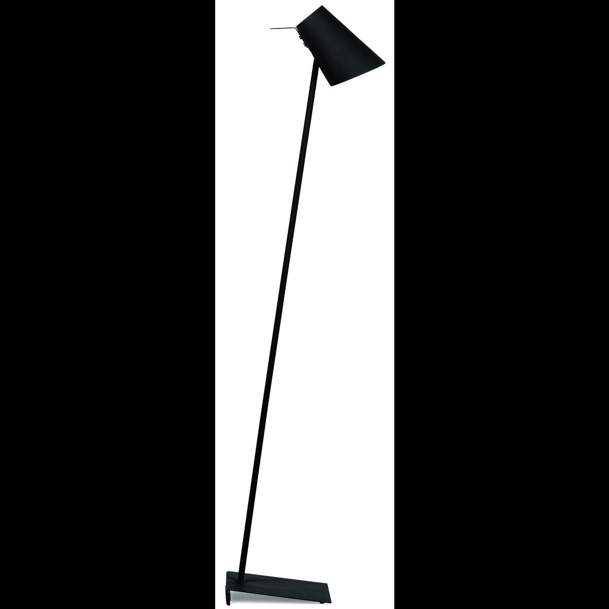 Vloerlamp ijzer/acabado de goma Cardiff, zwart