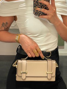 Carmel Genuine Leather Hand & Crossbody Bag