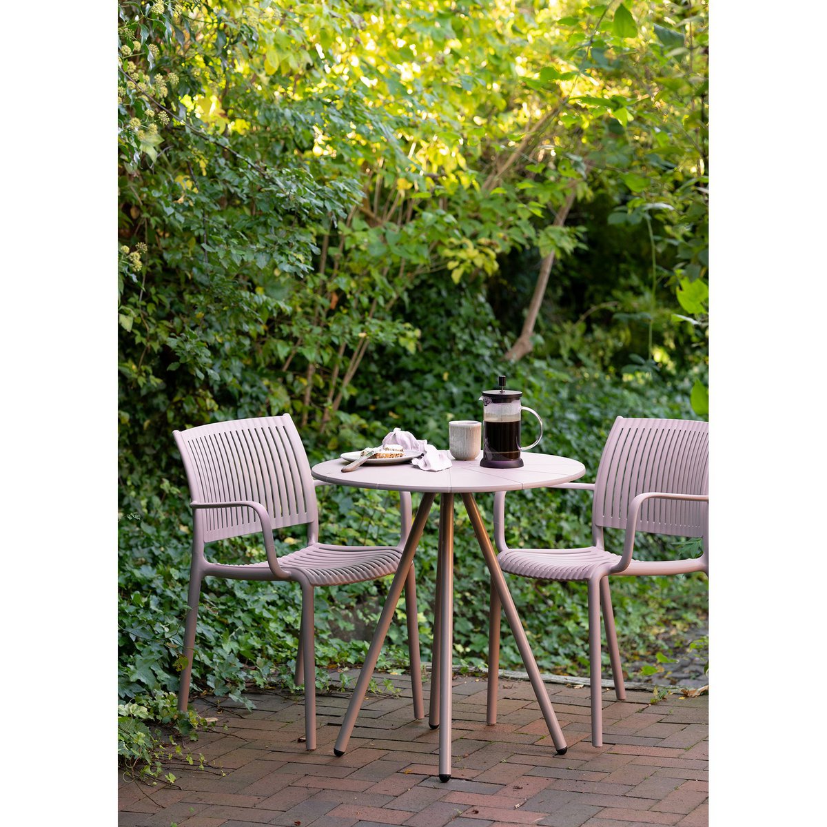 Barletta Bistro table, polypropylen/steel, taupe, ø70x73,5 cm