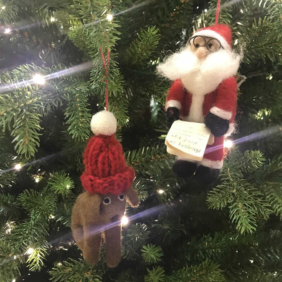Handmade Felt Naughty or Nice Santa Hanging Christmas Decoration