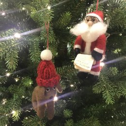 Handmade Felt Naughty or Nice Santa Hanging Christmas Decoration