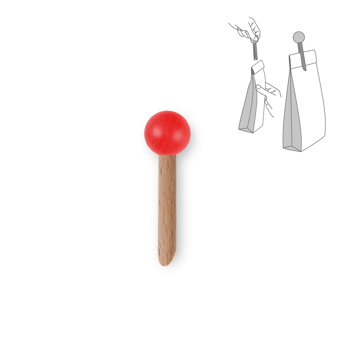 Wooden bag clip - color