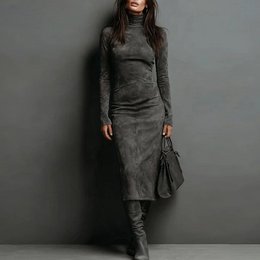Coltrui met lange mouwen Jurk Mode Sexy nauwsluitende Bodycon Lange jurken Dameskleding