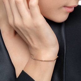 Armbåndsstang, 18K hvidguld, diamanter