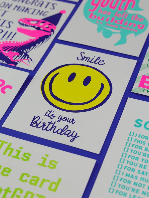Riso print Sonríe es tu cumpleaños