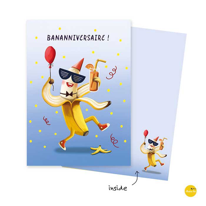 Bananiversario di compleanno del biglietto di auguri (carta piegata)