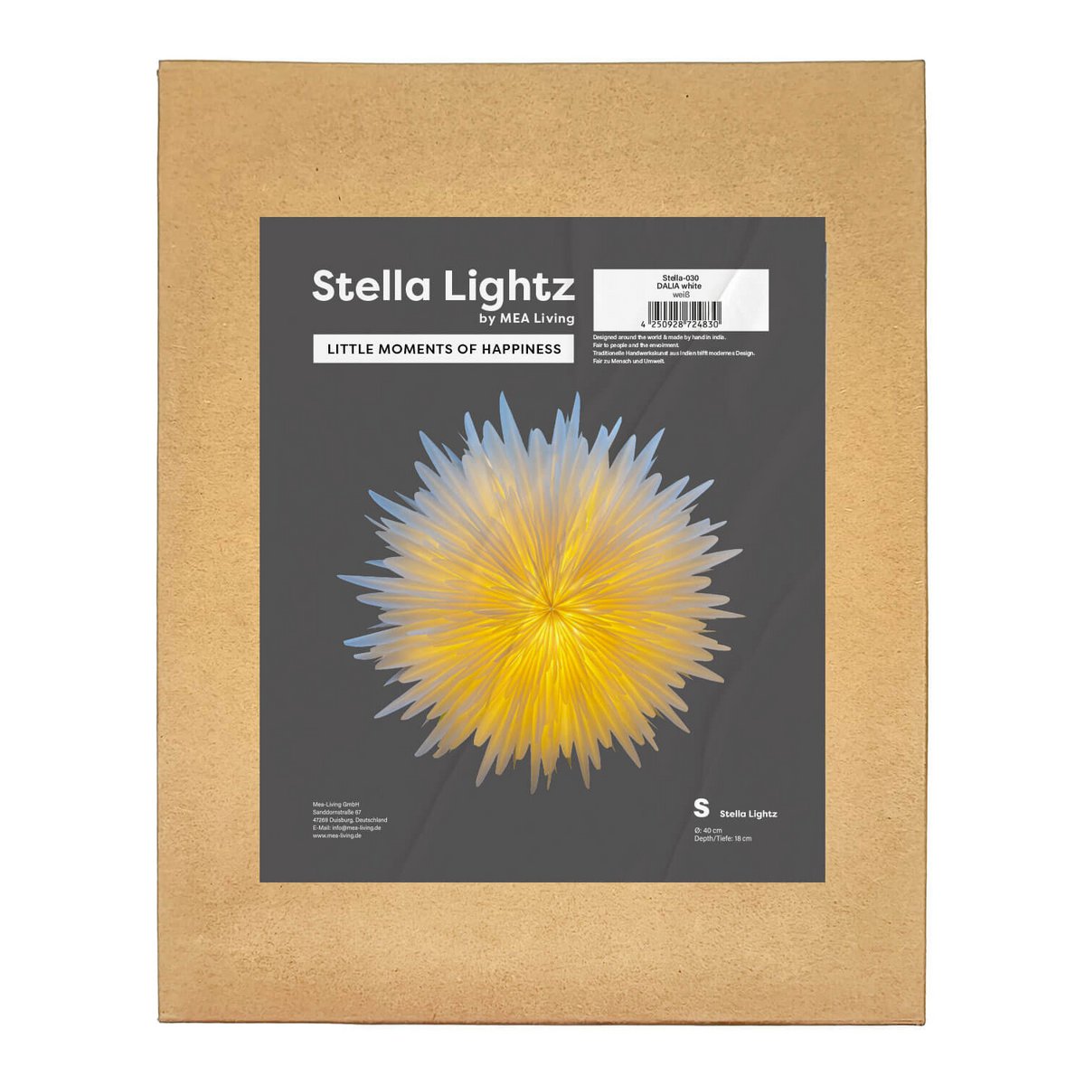 Stella-Dalia, papier sulfurisé blanc 40 cm