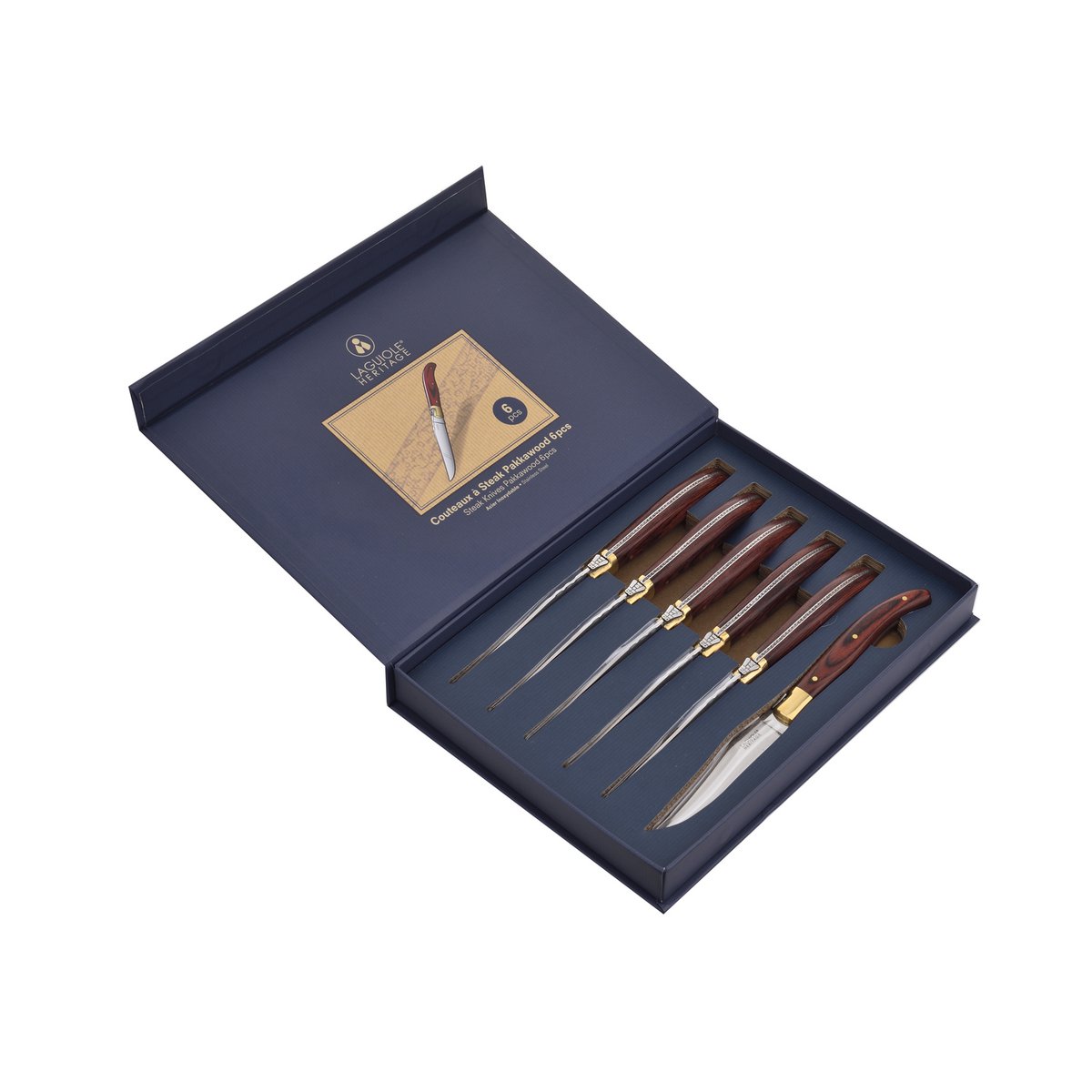 Box of 6 table knives Rosewood handle