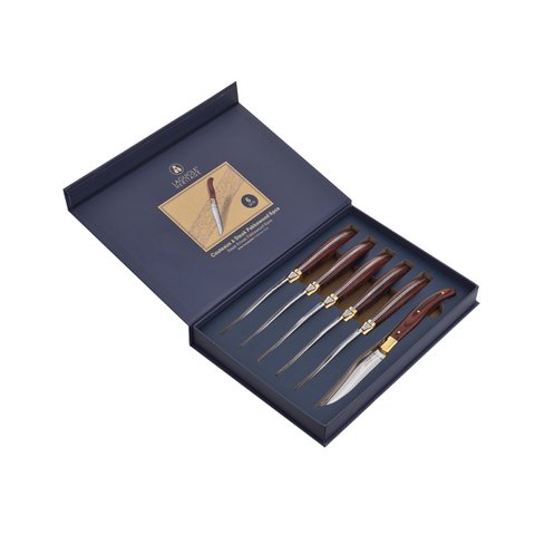 Box of 6 table knives Rosewood handle