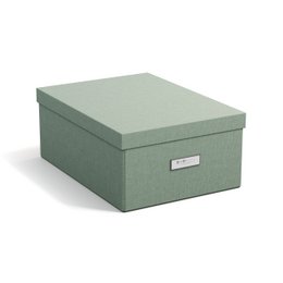  Soft teal collapsible storage box for kids, made of durable materials, with a simple and functional design.