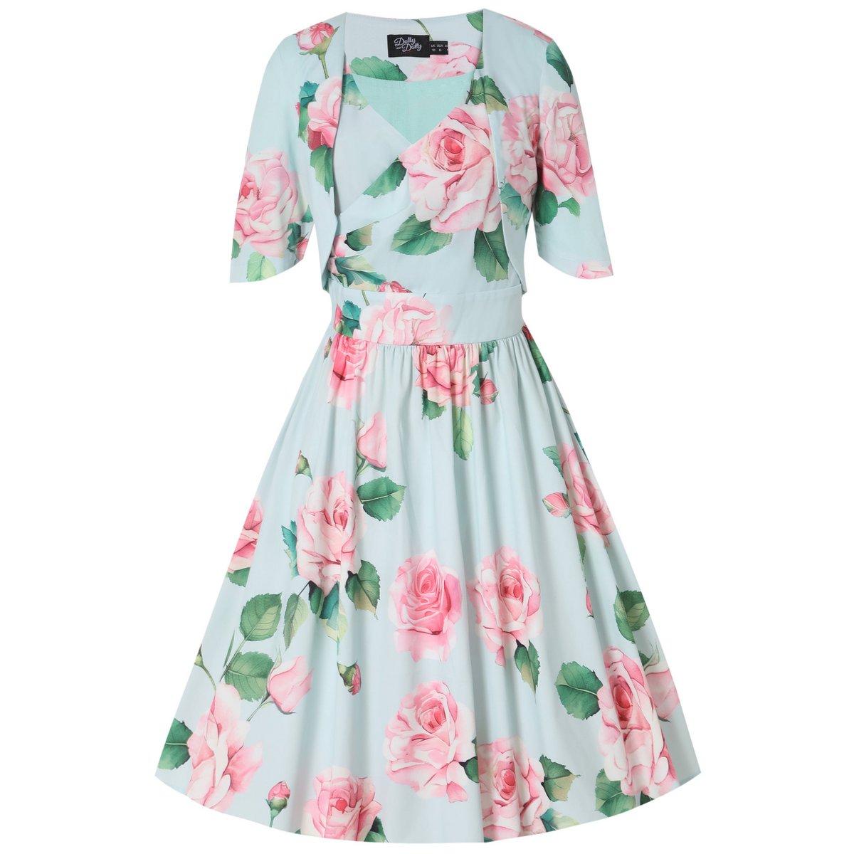EU BOCK LISETTE BEX BLEU BLEUR TROIS SIRTER SHEEVE ROSE ROSE PRINT BOLERO