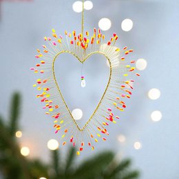 Decoratie FUNKEL Ultrafijn hart neon oranje