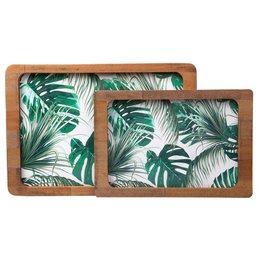 Plateaux en bois Joy Kitchen - Yaprak Desenli | Lot de 2