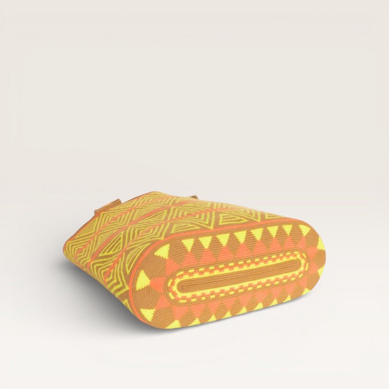 Geometric oval tote | Chartreuse