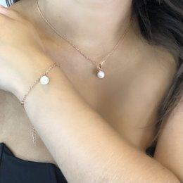 Set di perle di cristallo della luna piena - Oro rosa e cristallo
