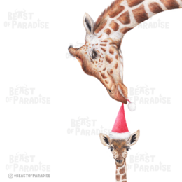 Giraffe Christmas Card, Greeting Card, Holiday Card 12,3 x 17,5 cm