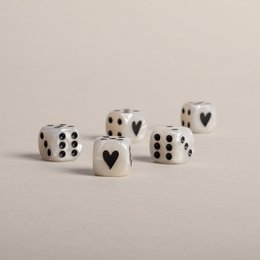 Dobbelstenenset parelmoer zwart (VE = 8 sets)