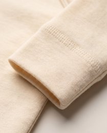 Wickel-Strampler aus Wolle mit langen Ärmeln – Merinowolle – Natur