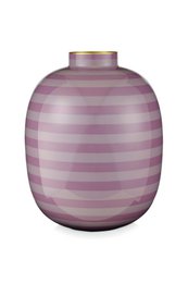 Vase Metal Stripes Lilac 32cm