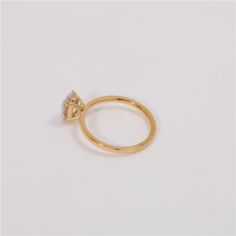 Tabby - Solitaire jubilæums ring i krystalguld
