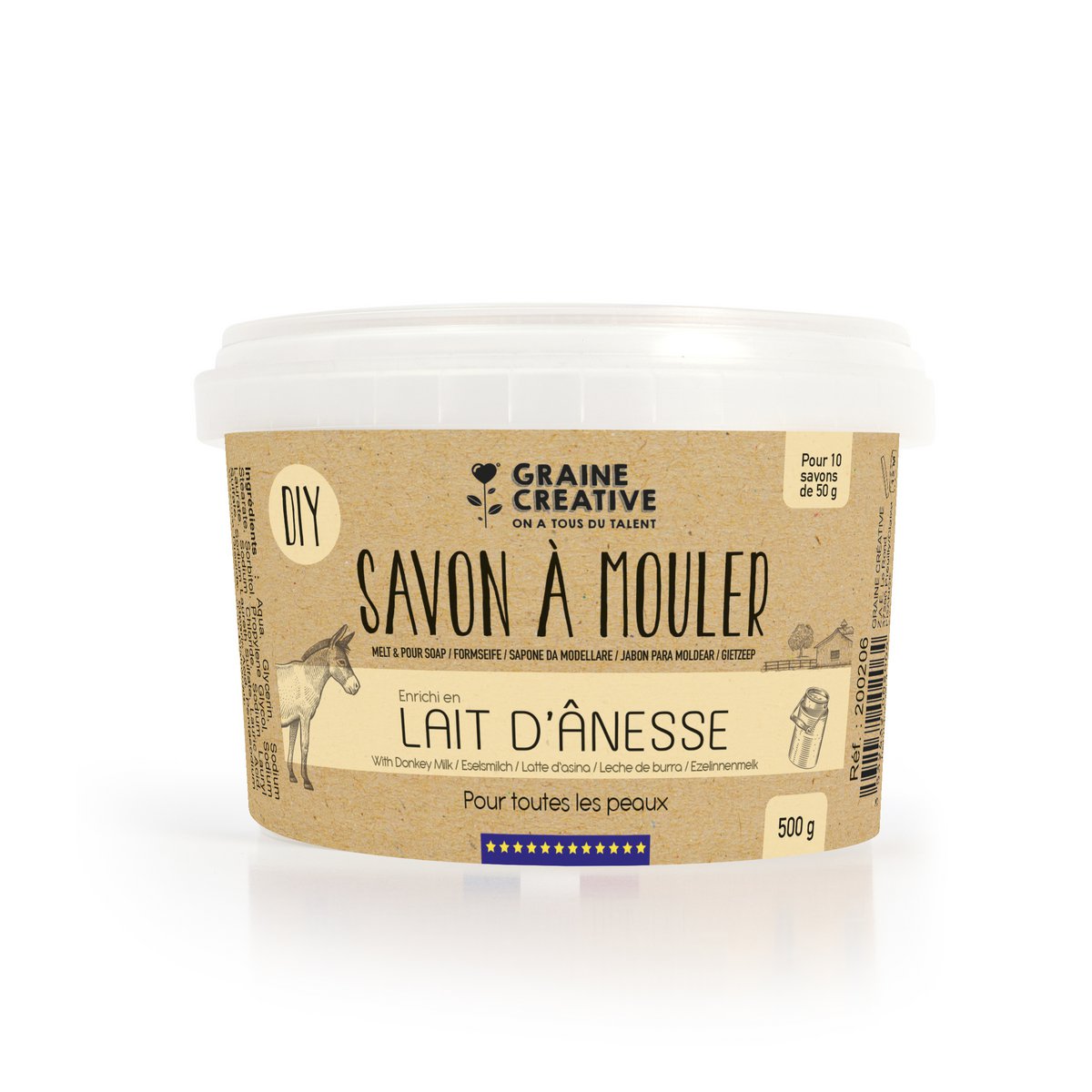 DIY - BASIS VOOR HET MAKEN VAN VASTE ZEEP - VROUWELIJKE EZELMELK - POT 500GR