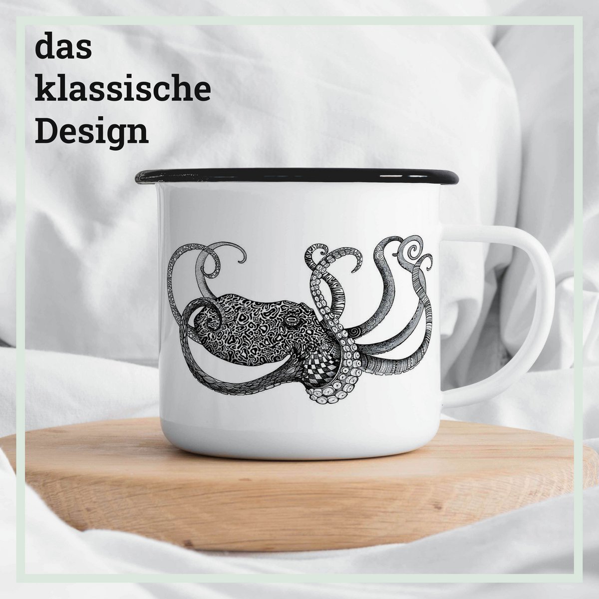 Enamel cup – octopus