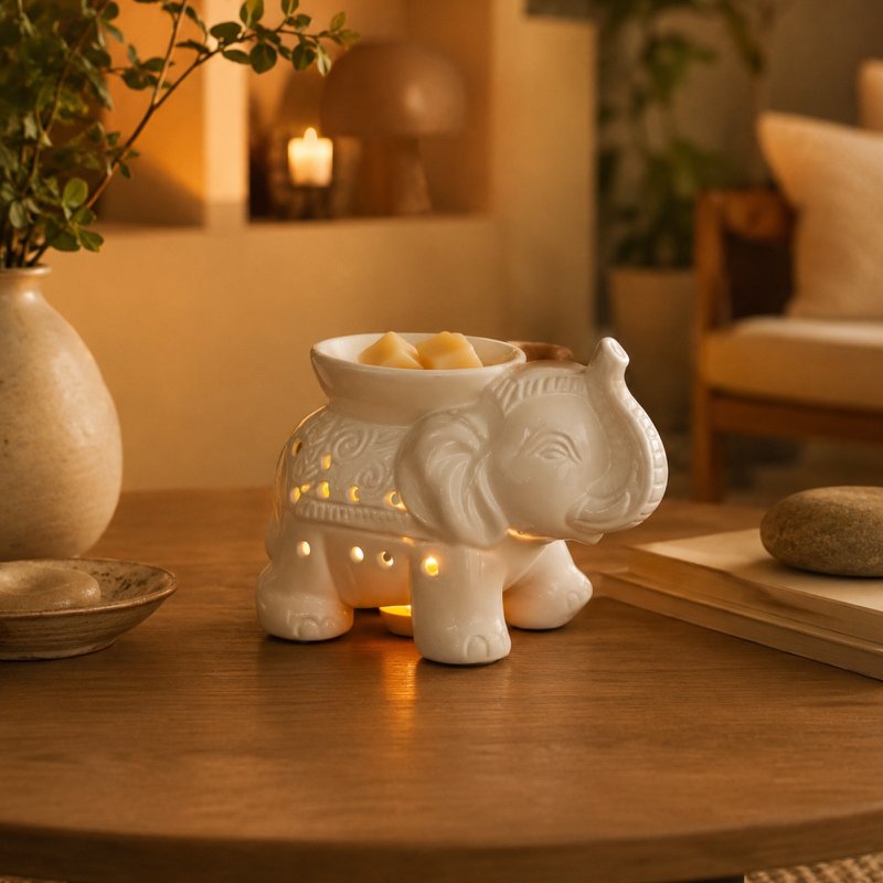 Ceramy series perfume burner - White Tandor - Scented Atmosphere - Fashionable handcrafted object - Easy aromatherapy