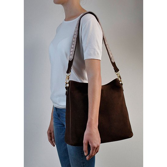 BOHO IBIZA BAG - Tracolla Rose (70cm) + Borsa Suede (Cacao)