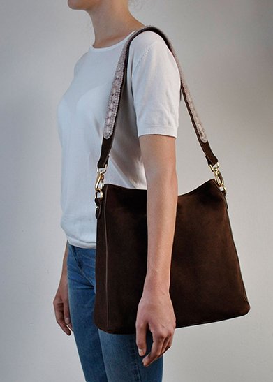 BOHO IBIZA BAG - Tracolla Rose (70cm) + Borsa Suede (Cacao)