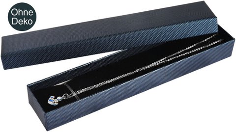 Schmuckbox, Pappe, blau, VE 12, 21,5 cm x 4,5 cm x 2,5 cm