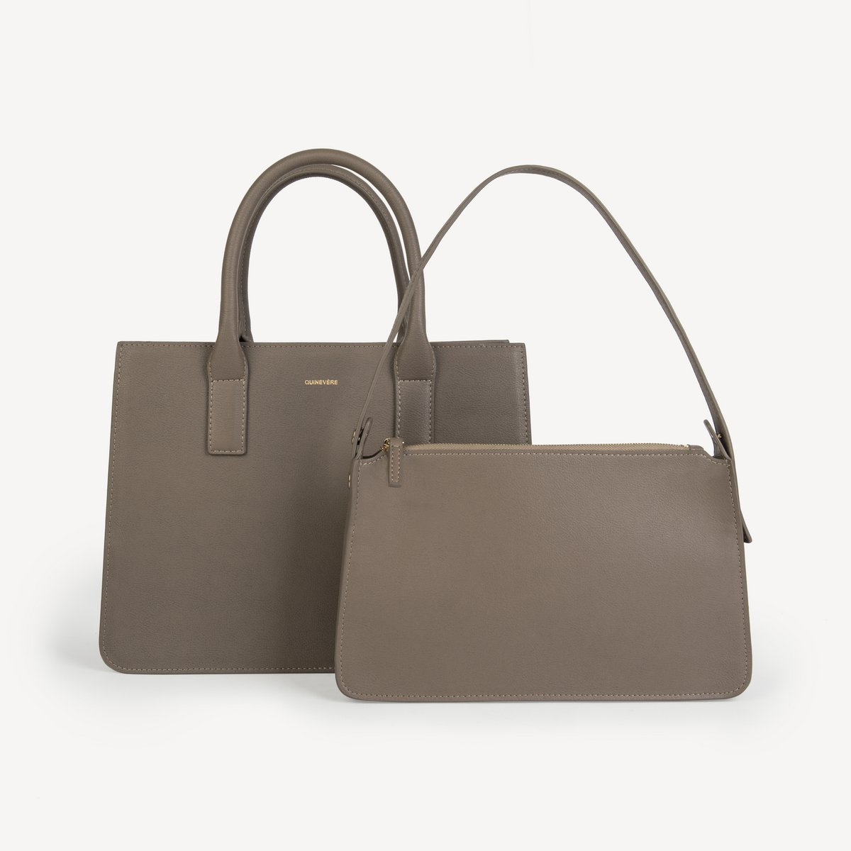 Borsa a mano in pelle di mela vegana - Taupe