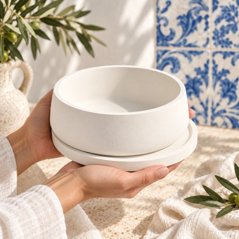 LAVURI Milano 186 – Handgemaakte decoratieve kom broodmand DIY kaars