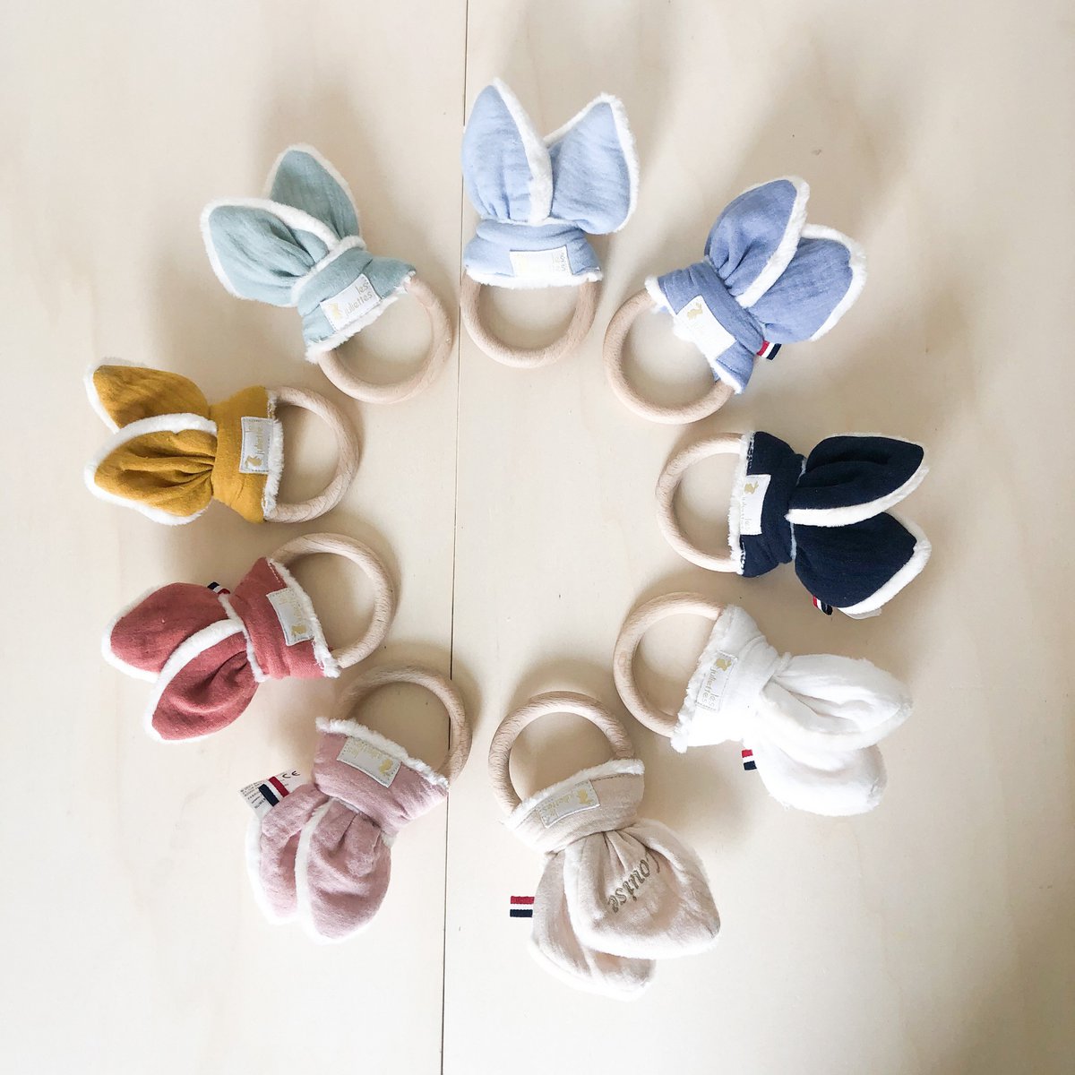 Opaline gauze rabbit teething ring