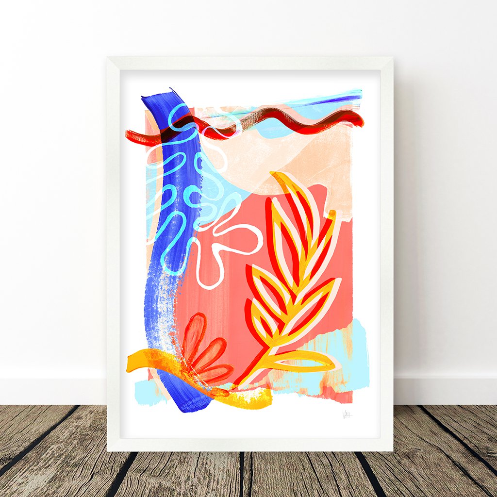 Abstrakcyjne kształty liści Art Print