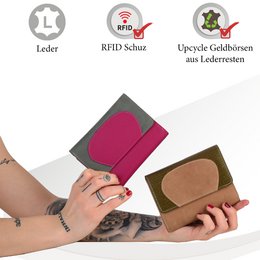 Sunsa Damen Geldbörse. Leder Geldbeutel. Portemonnaie mit RFID Schutz. Brieftasche aus Leder. Mittelgroße Geldbörse für Frauen mit vielen Kreditkartenfächern- Wallet für Damen, Geschenkidee