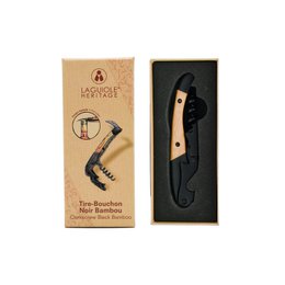 Laguiole Héritage Sommelier – Cavatappi con manico in bambù nero
