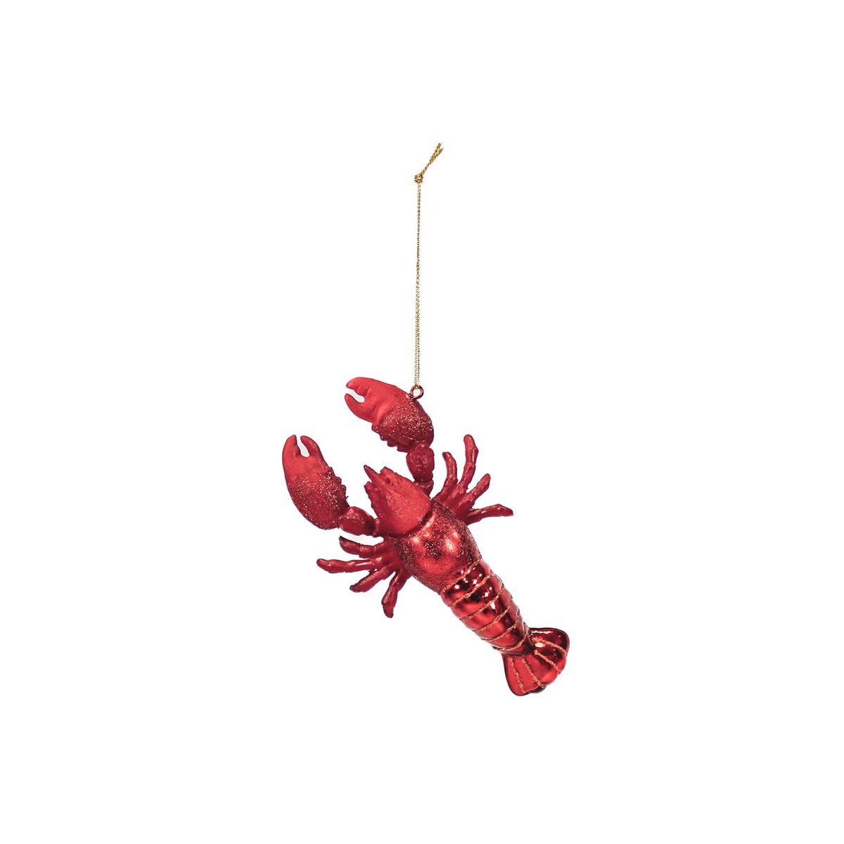 Christmas Decoration - Christmas Hanger - Lobster - Red - Glass - 7,5x2,5x13cm