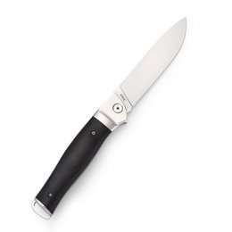 ED MAHONY Ebony Folder 3ème génération du couteau de poche de la série Ground Zero Liner Lock, 440C, bois Pakka noir