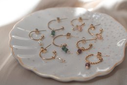 Boucles d'oreilles Pierre de Lune & Pierre de Soleil - Or