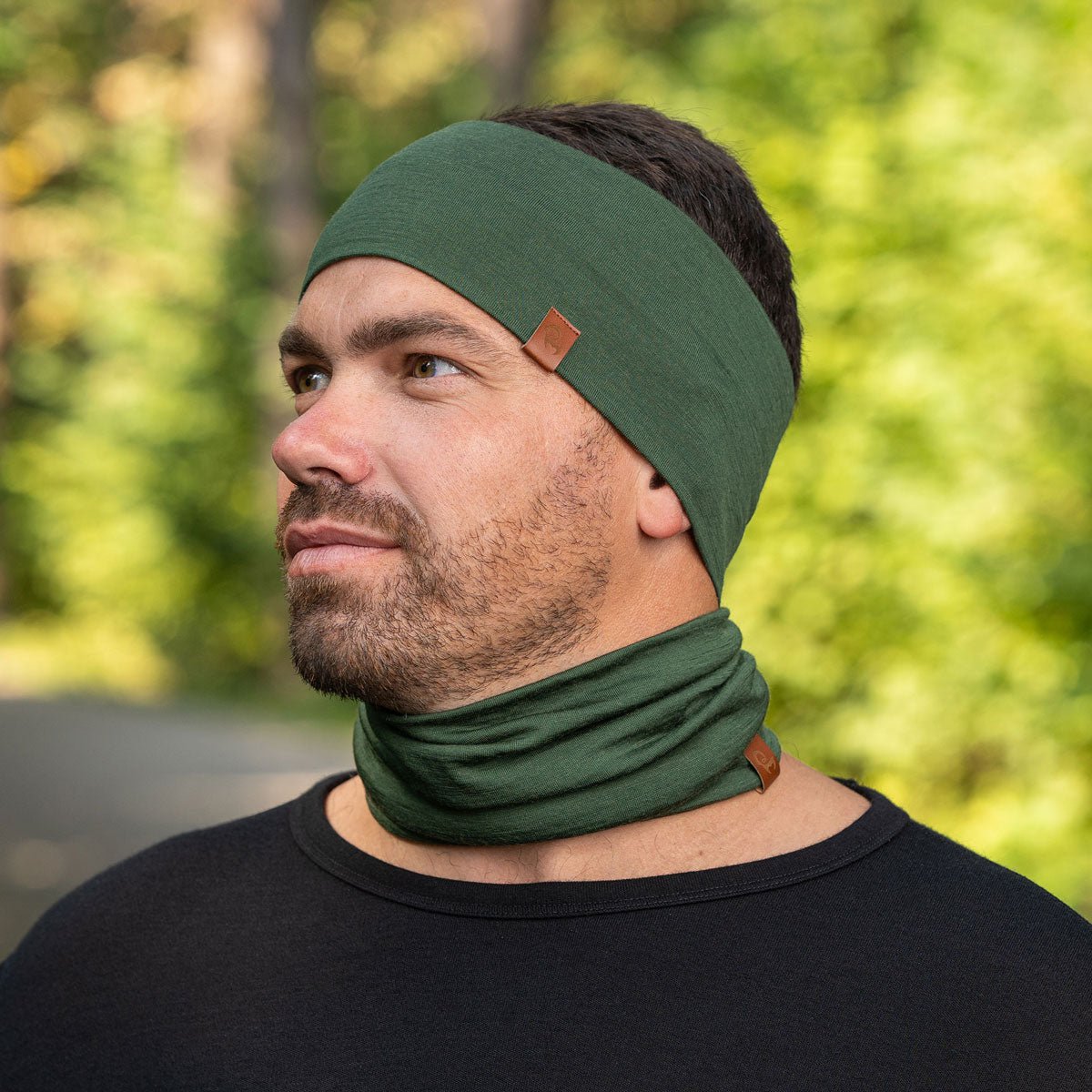 Stirnband und Gamasche für Herren Dunkelgrün