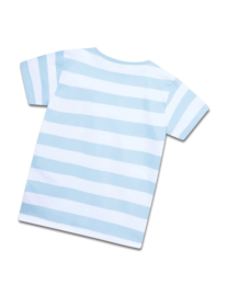 Koaa-the Elephant "Look" strepen-T-shirt witte/blauwe volwassenen