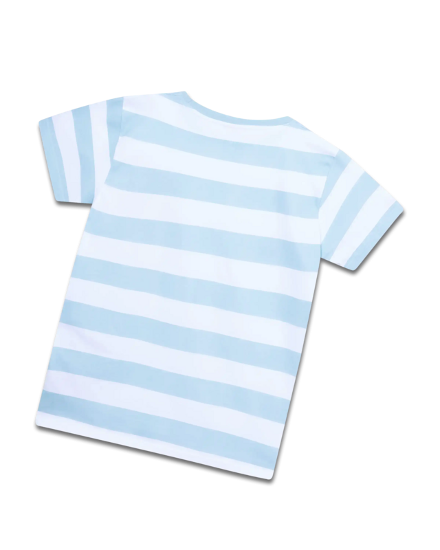 Koaa-the Elephant "Look" strepen-T-shirt witte/blauwe volwassenen