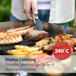 LEBENLANG grill elettrico da tavolo grill elettrico - comprese pinze per grill e paraspruzzi I 2400W per interni ed esterni I grill grill elettrico per tavolo da balcone I grill elettrico a piastra grill per interni grill per interni