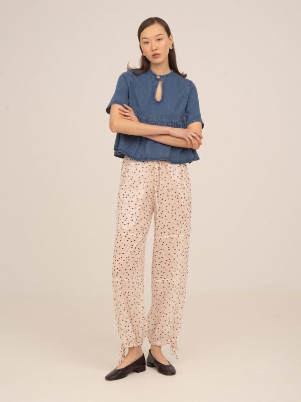 Denim top met sterrenverlichting