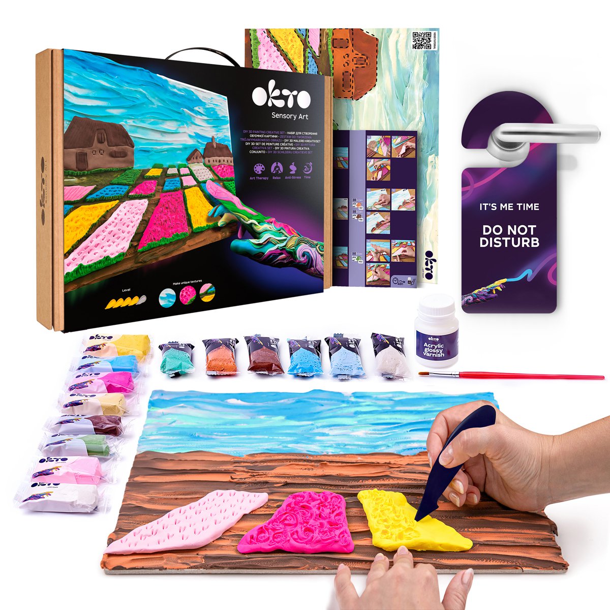 Okto Sensory Art 3D Painting - Masterpiece - Flowerbeds In The Netherlands, Vincent Van Gogh
