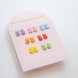 Set of 7 pairs of Miffy without nickel earrings