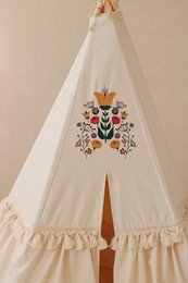Tipi-Zelt „Folk“ mit Rüschen und Stickerei